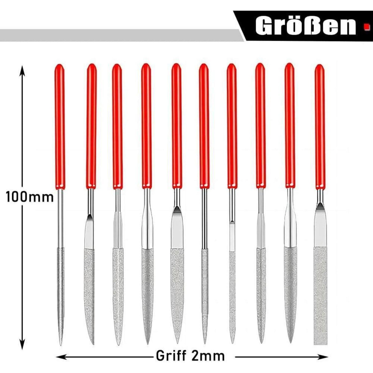 Mini Diamant Nadelfeilen Set – 10 Modelle für Modellbau & Handwerk