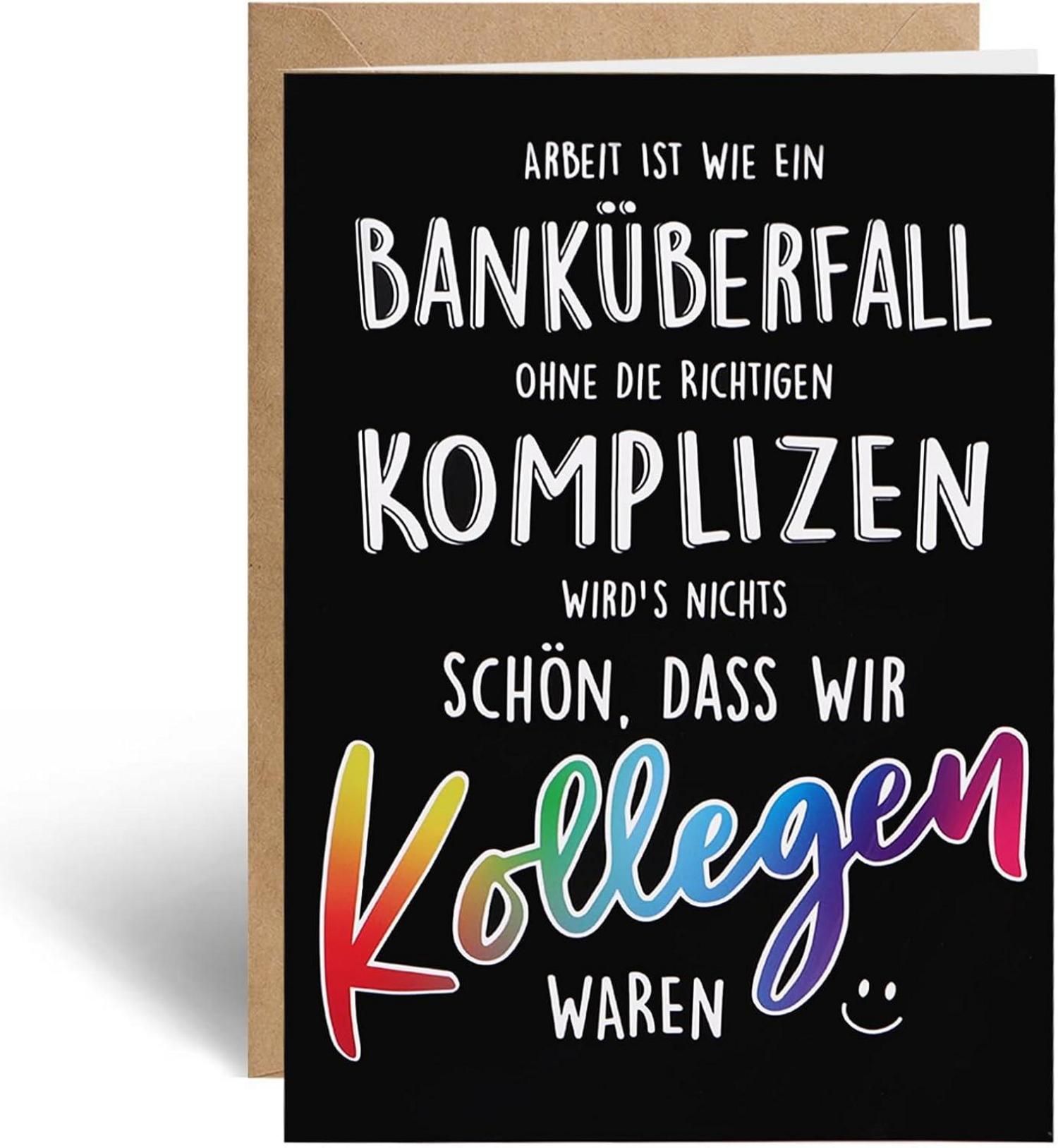 Lustige Abschiedskarte Kollegen Jobwechsel Umschlag 300g