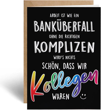 Lustige Abschiedskarte Kollegen Jobwechsel Umschlag 300g