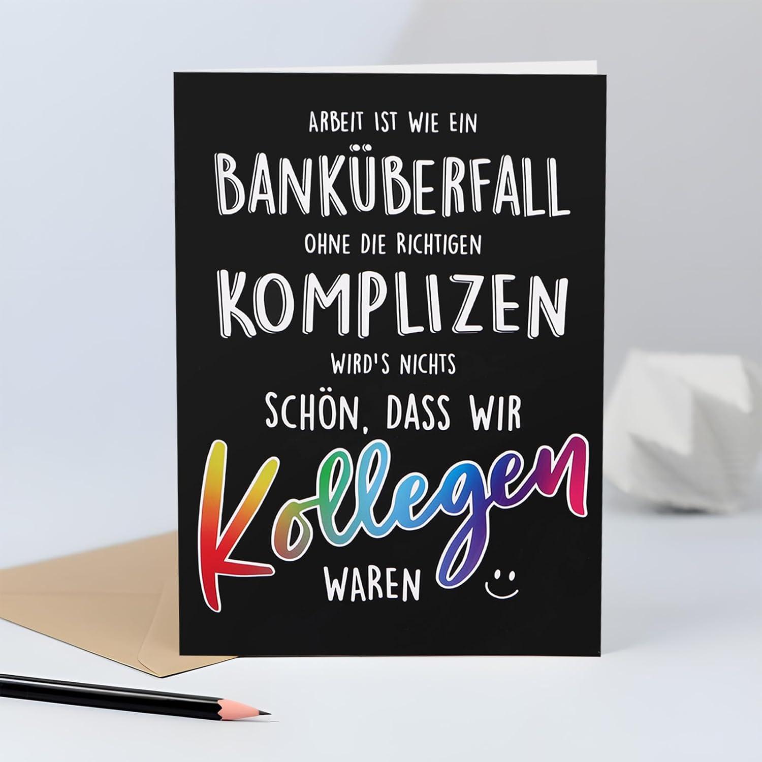Lustige Abschiedskarte Kollegen Jobwechsel Umschlag 300g