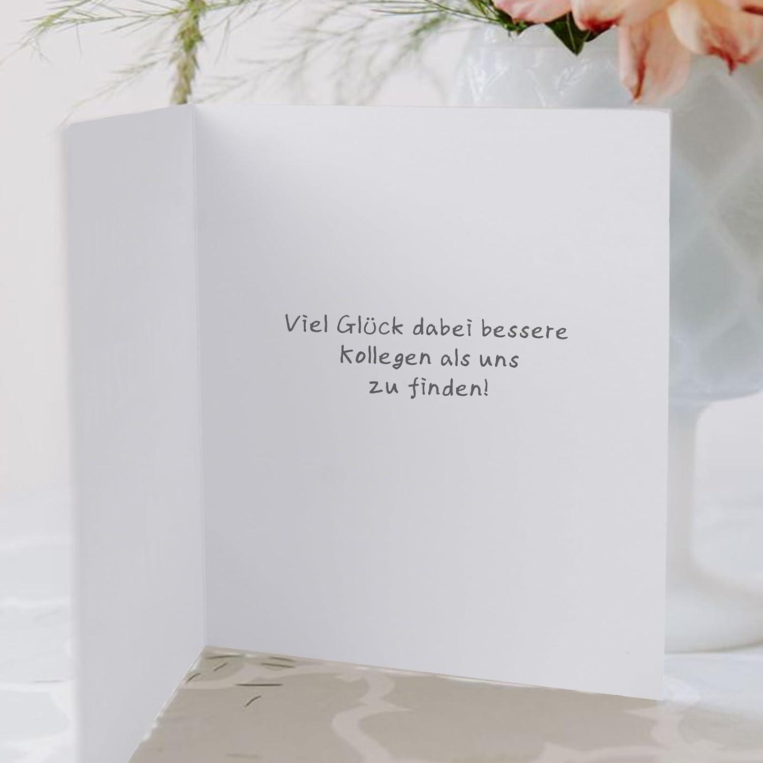 Abschiedsgeschenk Kollegen - Lustige Abschiedskarte Jobwechsel - Faltkarte Umschlag