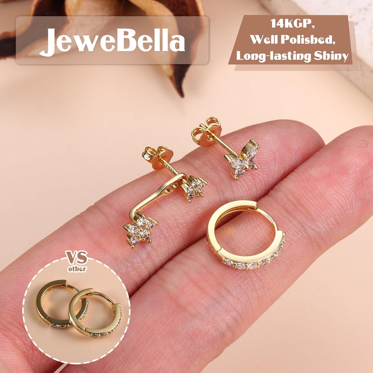 3 Paar Ohrringe Silber 925 Set für Damen Stapelbar Zirkonia Creolen
