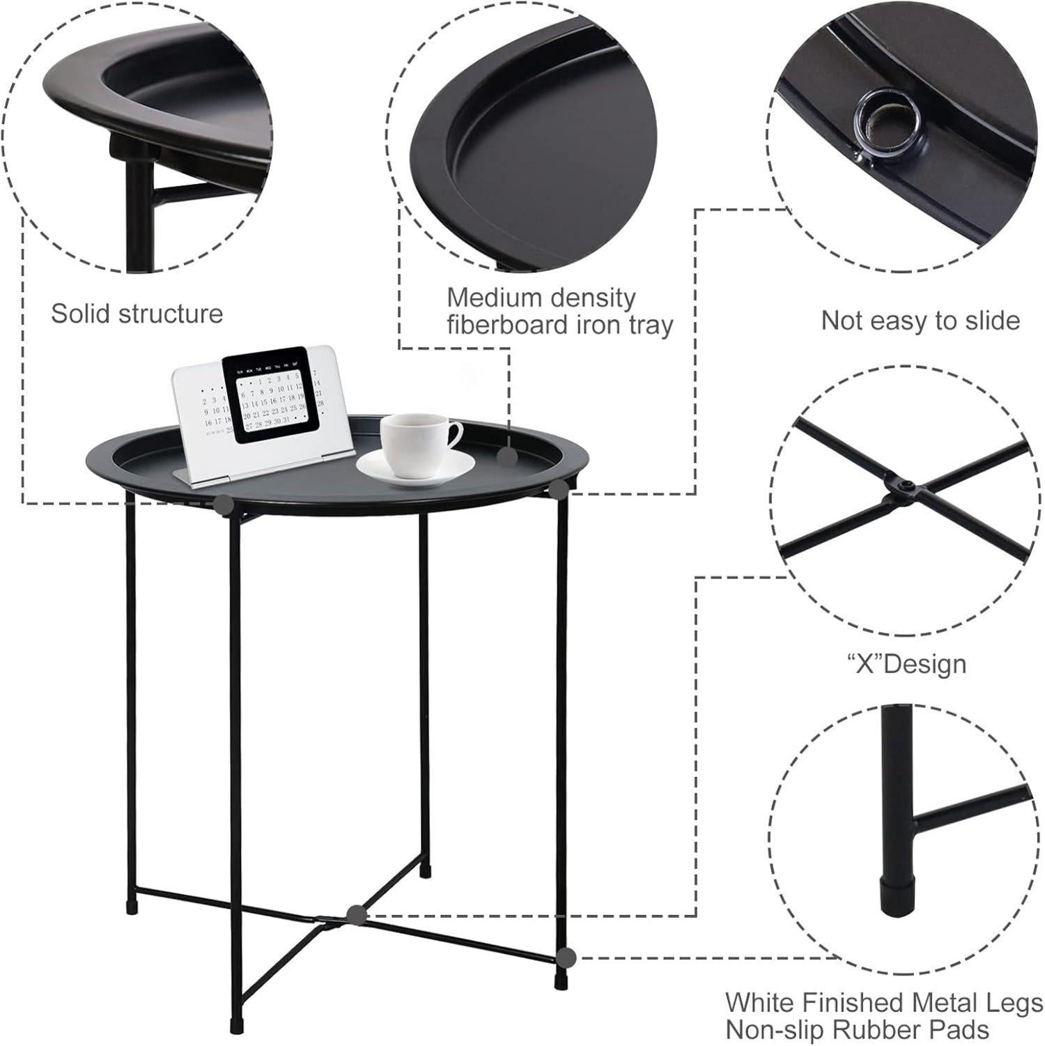 Beistelltisch rund Wohnzimmer Schlafzimmer matte Kamelbraun