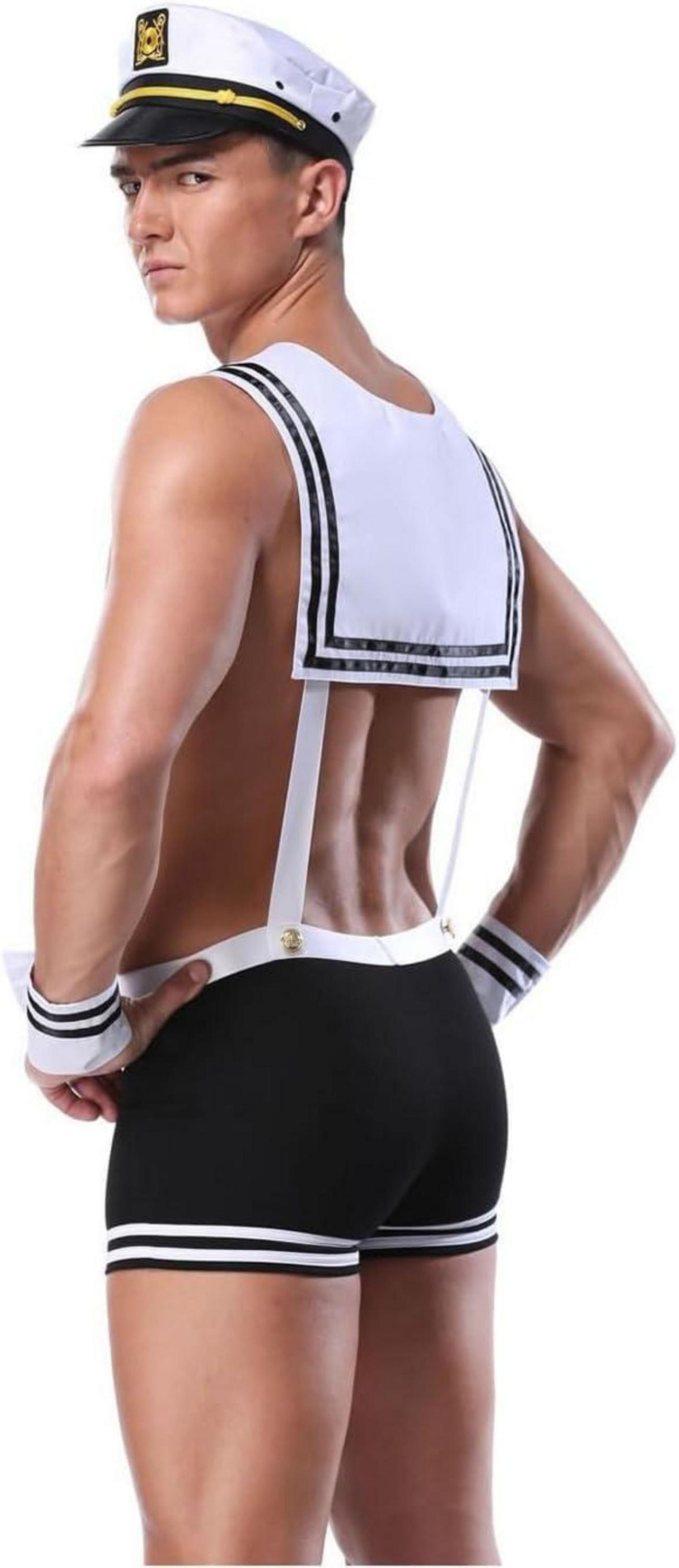 Herren Matrosen Rollenspiel Dessous Set Weiß Sexy Cosplay Uniform