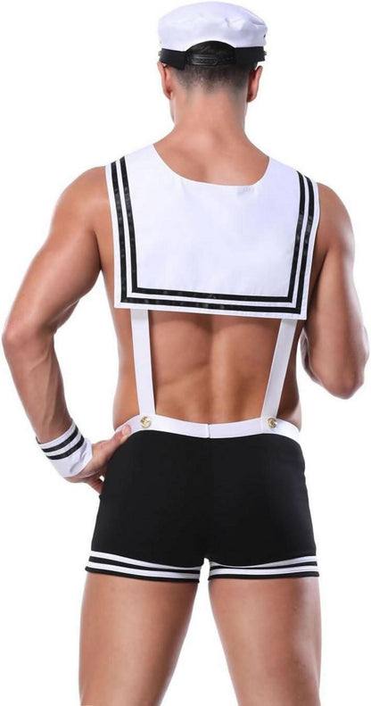 Sexy Matrosen Cosplay Dessous Set mit Shorts Mütze Hosenträger Uniform