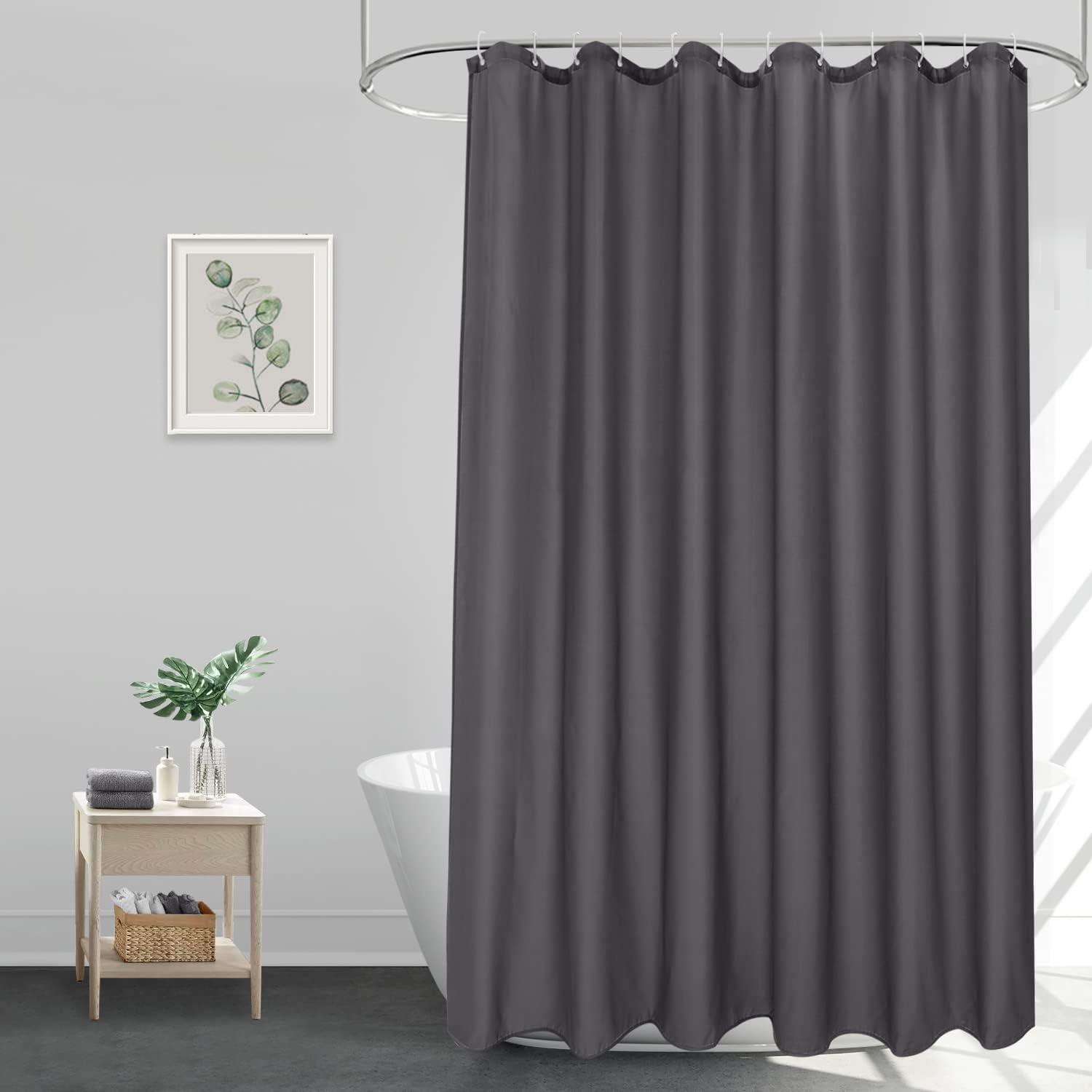 Duschvorhang Extra lang 200x240 Wasserdicht Dunkelgrau Polyester