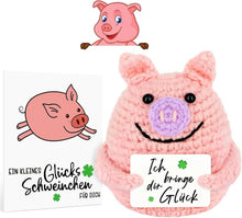 Glücksbringer Schwein Handgemacht mit Karte