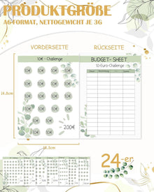 Sugeru 24pcs Budget Planner A6 Deutsch Sparherausforderungen