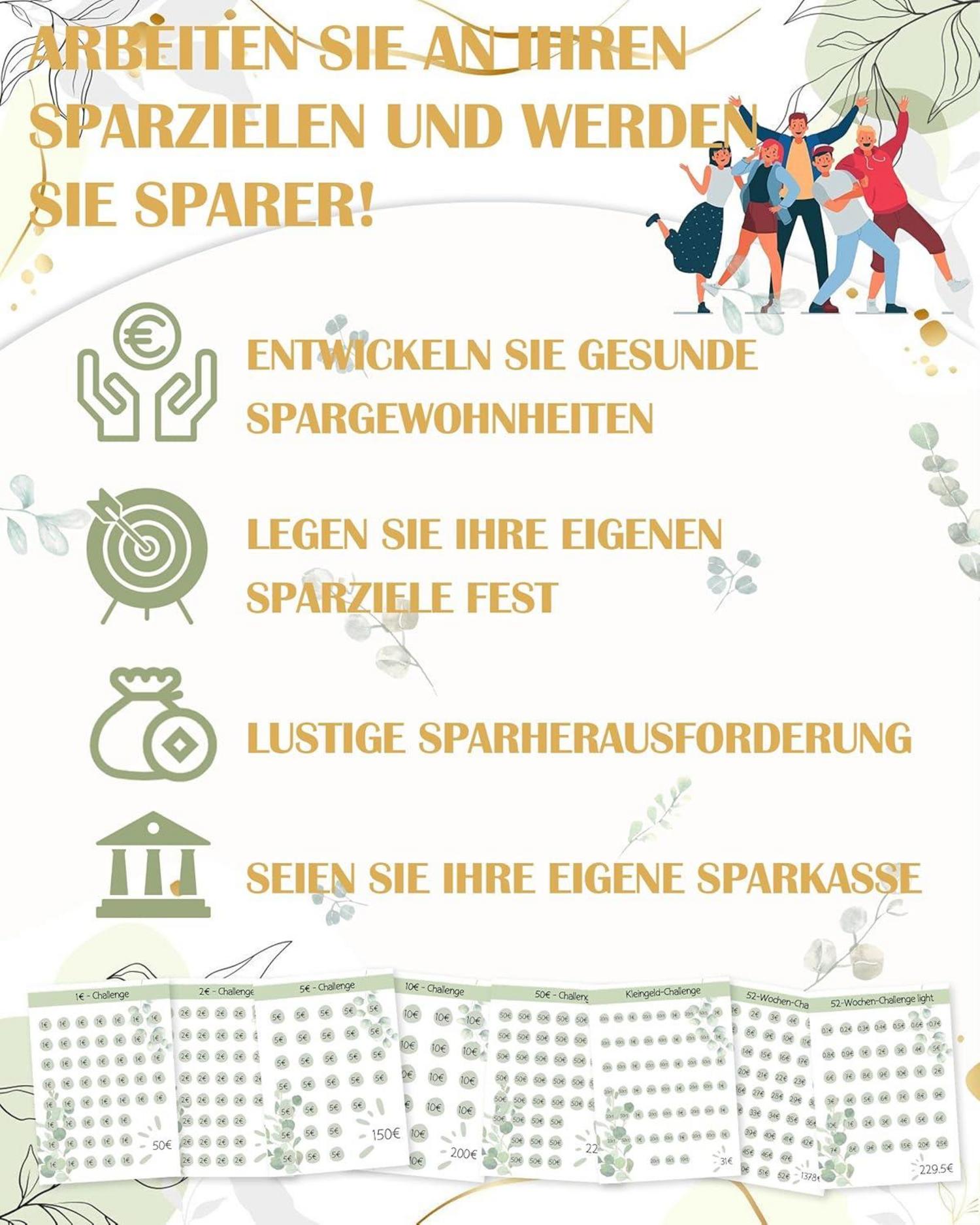 Budget Planner Deutsch-A6 Sparchallenge Budgetplaner Kit mit