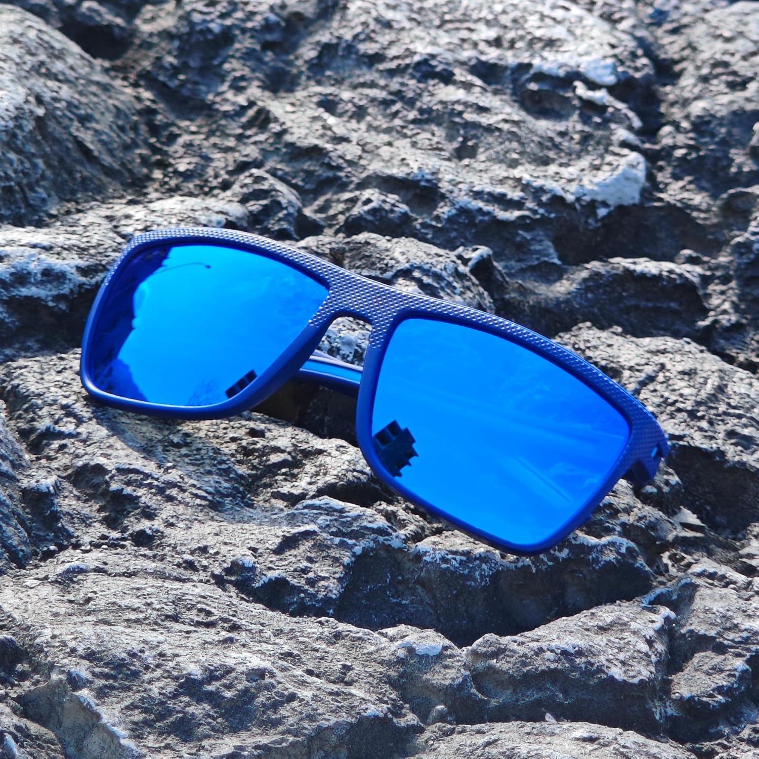 Polarisierte Herren Sonnenbrille TR90 Rahmen UV400 Schutz Blau