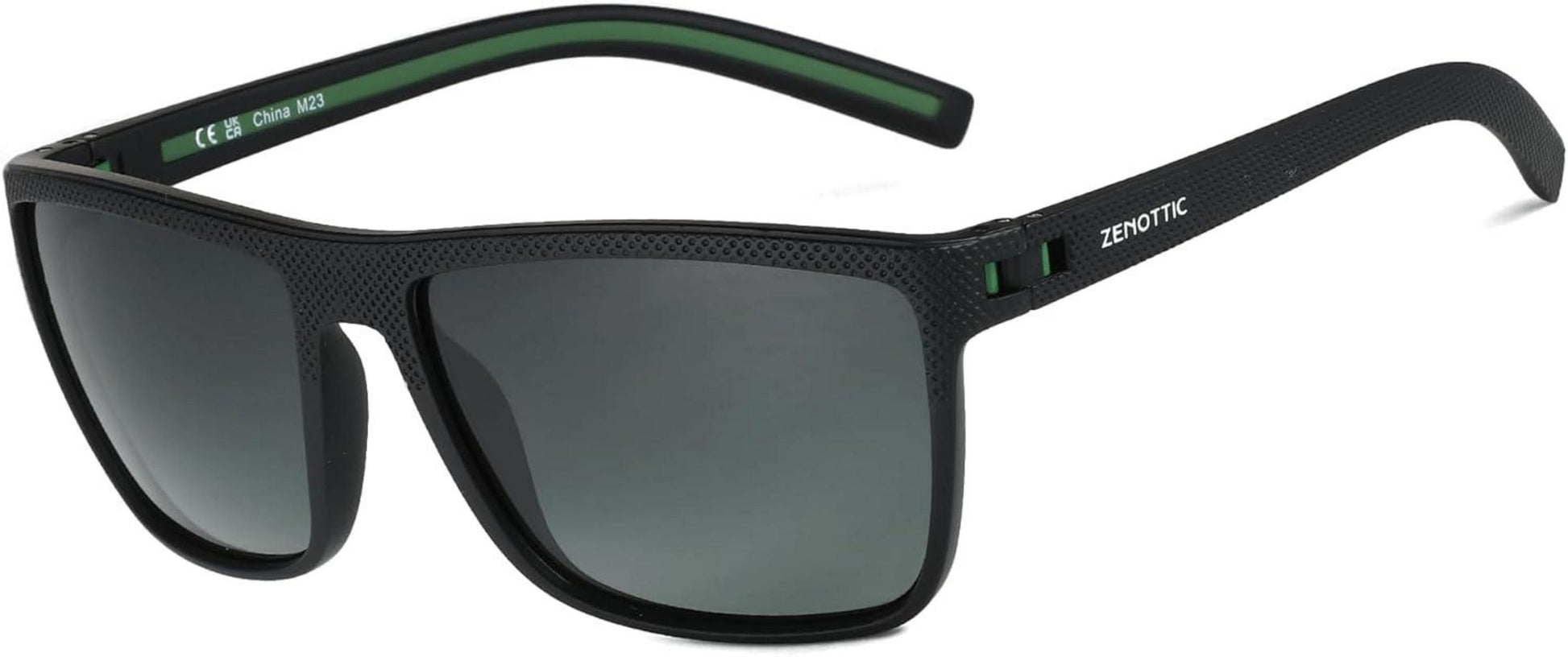 Polarisierte Sonnenbrille TR90 Rahmen UV400 Schutz Schwarz/Grün