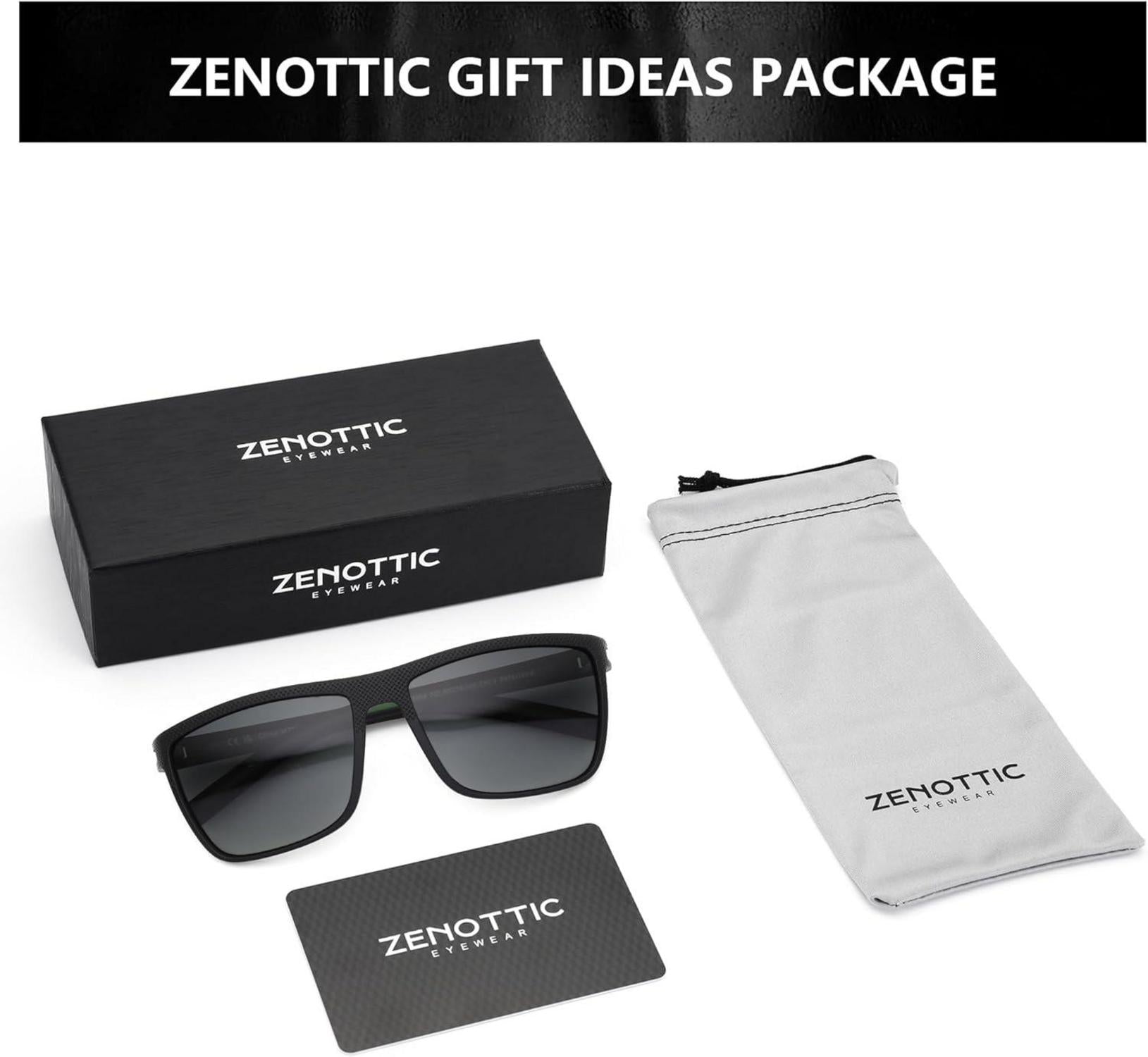 Polarisierte Sonnenbrille Herren TR90 Rahmen UV400 Schutz Schwarz