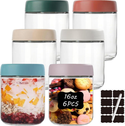 6er Pack 500ml Einmachgläser mit Schraubdeckel Luftdicht & stapelbar