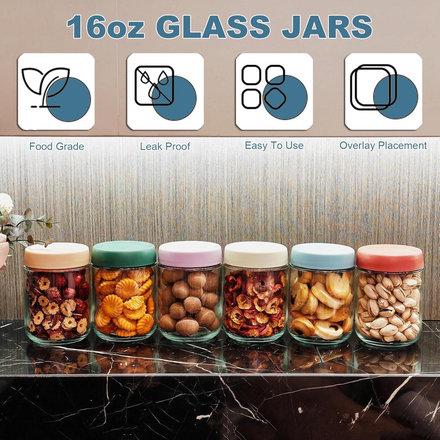 6er Pack 500ml Einmachgläser mit Deckel - Luftdicht & stapelbar