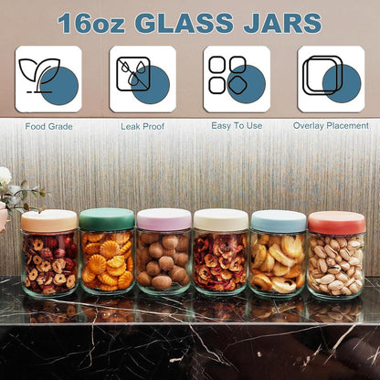 6er Pack 500ml Einmachgläser mit Deckel - Luftdicht & stapelbar