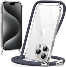 Handykette für iPhone 15 Pro Max Transparente Hülle mit Bands, Kordel