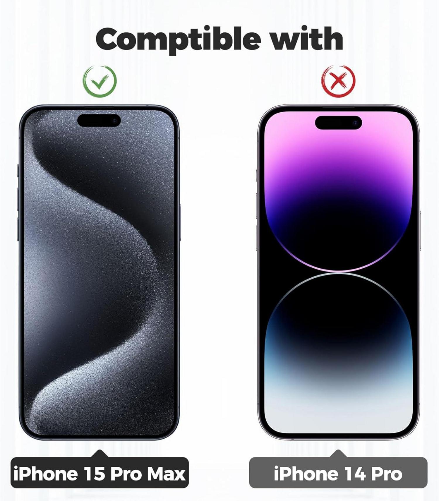 Handykette Hülle für iPhone 15 Pro Max, Transparent mit