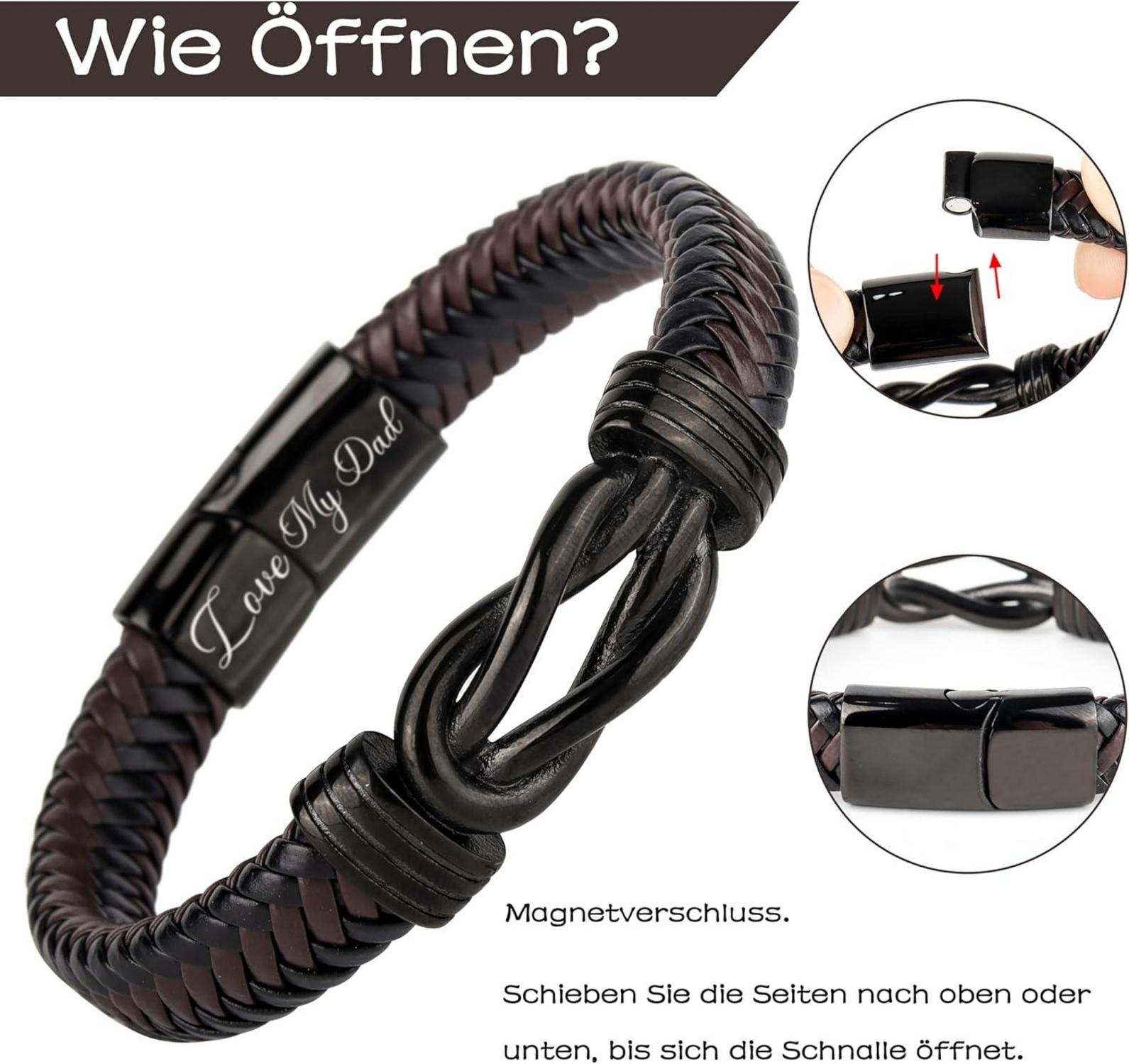 Lederarmband 18. Geburtstag Junge Magnetverschluss Geschenkbox