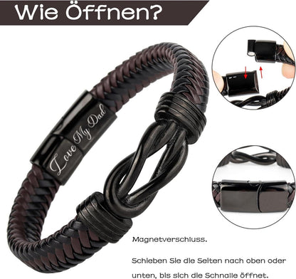Lederarmband 18. Geburtstag Junge Magnetverschluss Geschenkbox