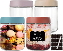 Einweckgläser 500ml 4er Pack Luftdicht Stapelbar mit Etiketten