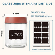 4er Pack 500ml Einmachgläser mit Schraubdeckel & Etiketten
