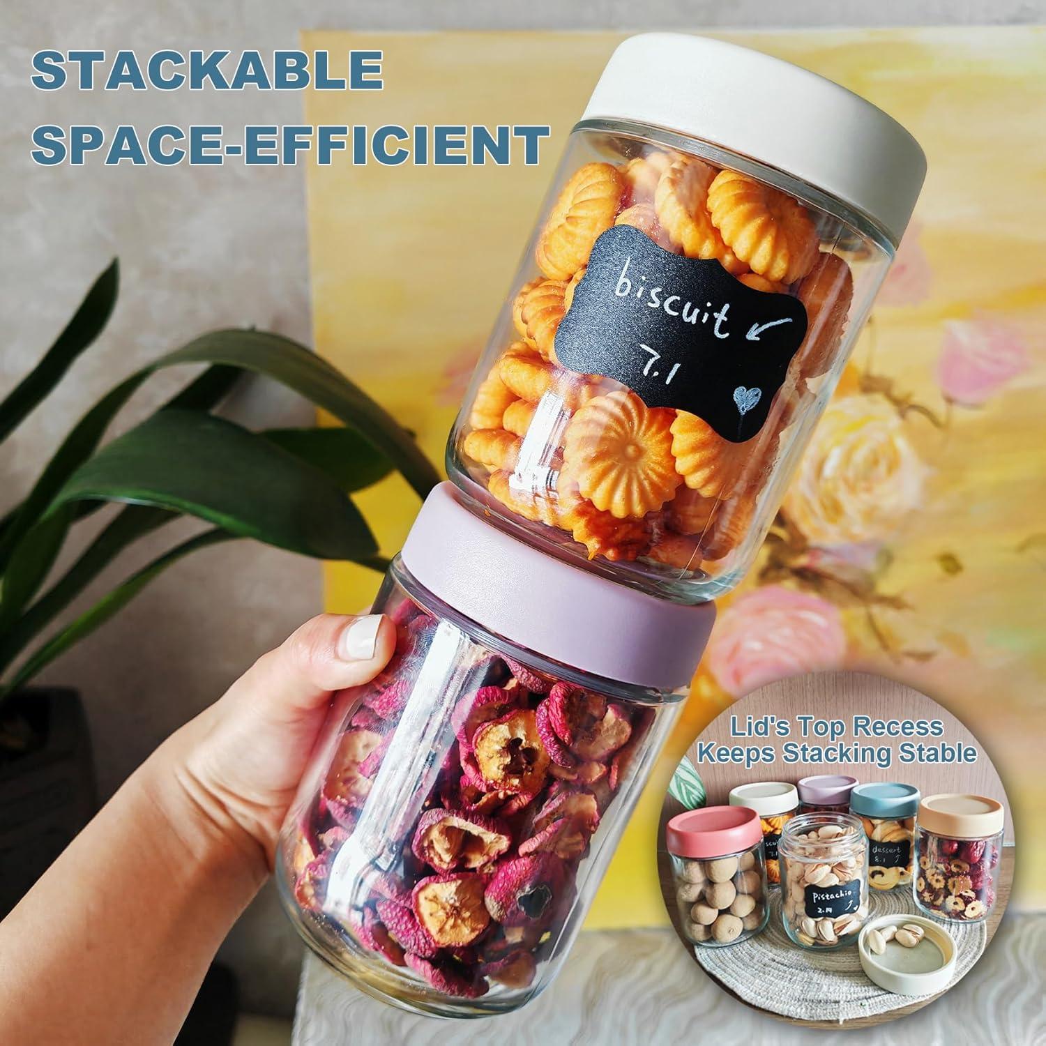 4er Pack 500ml Glasbehälter mit Schraubdeckel für Overnight Oats