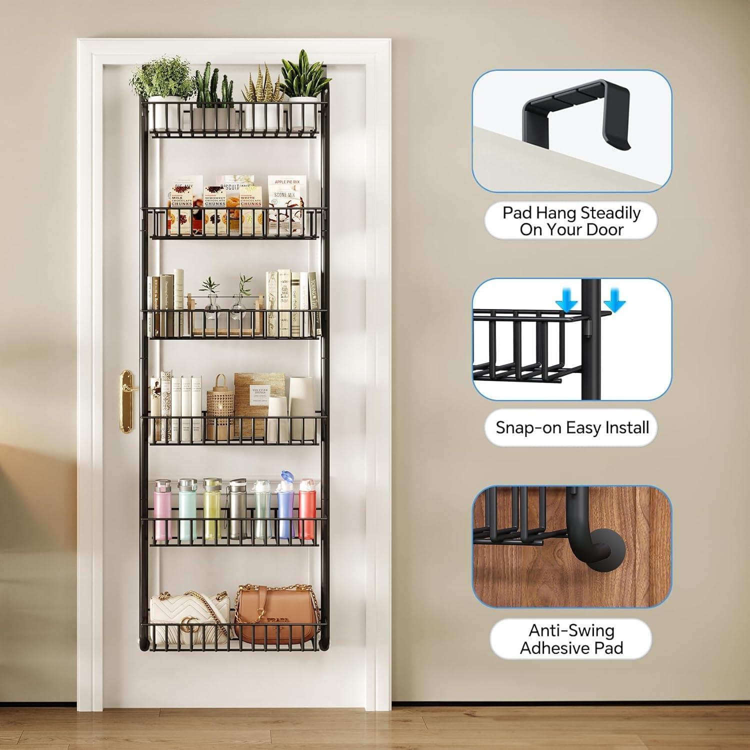 Gewürzregal für die Tür 6 Ebenen Einhängbar Türregal Küchen Organizer