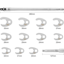 Hahnenfußschlüssel-Satz 13-tlg. 1/2" Antrieb Metrisch 20-32mm mit Verlängerung