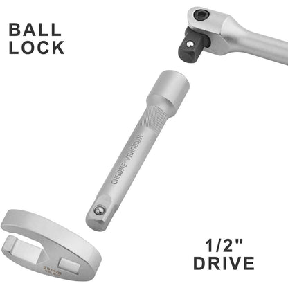Hahnenfußschlüssel-Satz 13-tlg. 1/2" Antrieb Metrisch 20-32mm mit Verlängerung