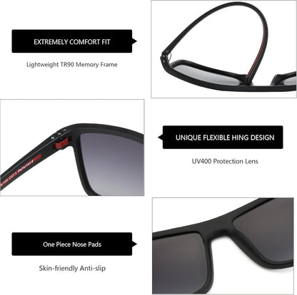 Polarisierte Sonnenbrille Herren UV400 TR90 Rahmen Gradient Grey