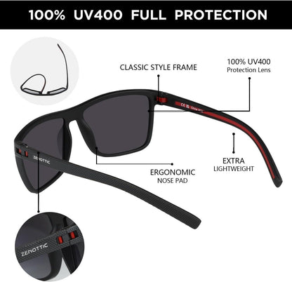 Polarisierte Sonnenbrille Herren UV400 Schutz TR90 Rahmen Gradient Grey Linse