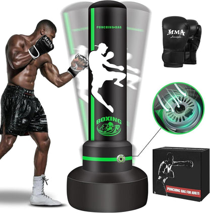 Boxsack 180cm freistehend inkl. Handschuhen & Luftpumpe Kickboxen