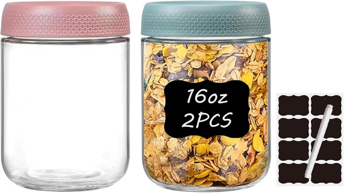 Overnight Oats Einmachgläser 500ml Glasbehälter Stapelbar