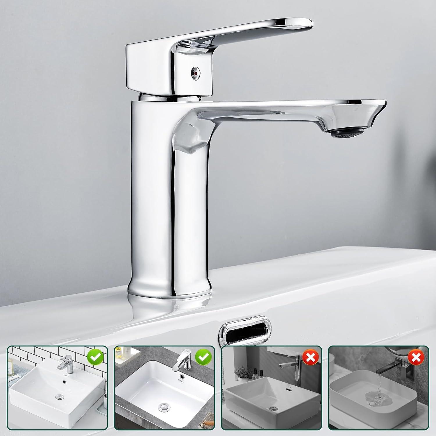 Einhebelmischer Waschtischarmatur Chrom Badezimmer Wasserhahn Aarmaturen