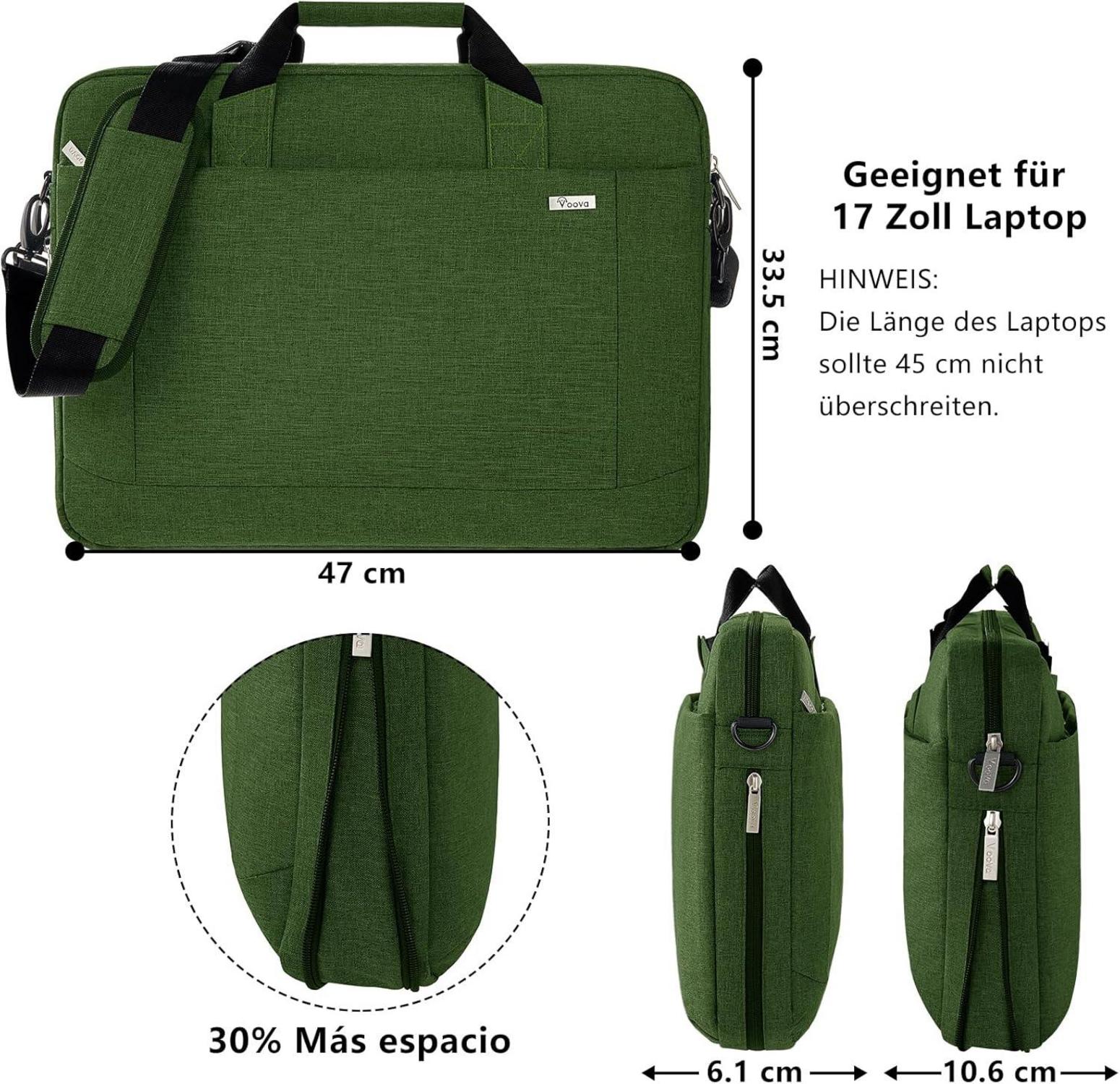 Voova Große Laptoptasche 17-17,4 Zoll Erweiterbarer Laptop Aktentasche