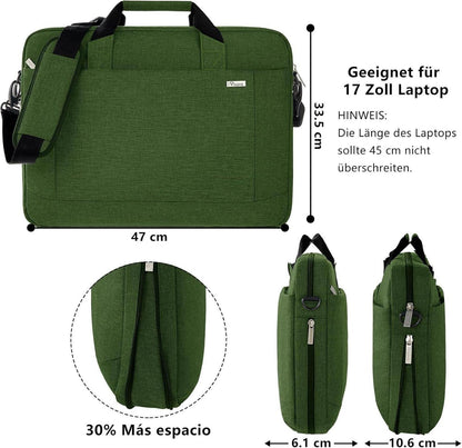 Voova Große Laptoptasche 17-17,4 Zoll Erweiterbarer Laptop Aktentasche