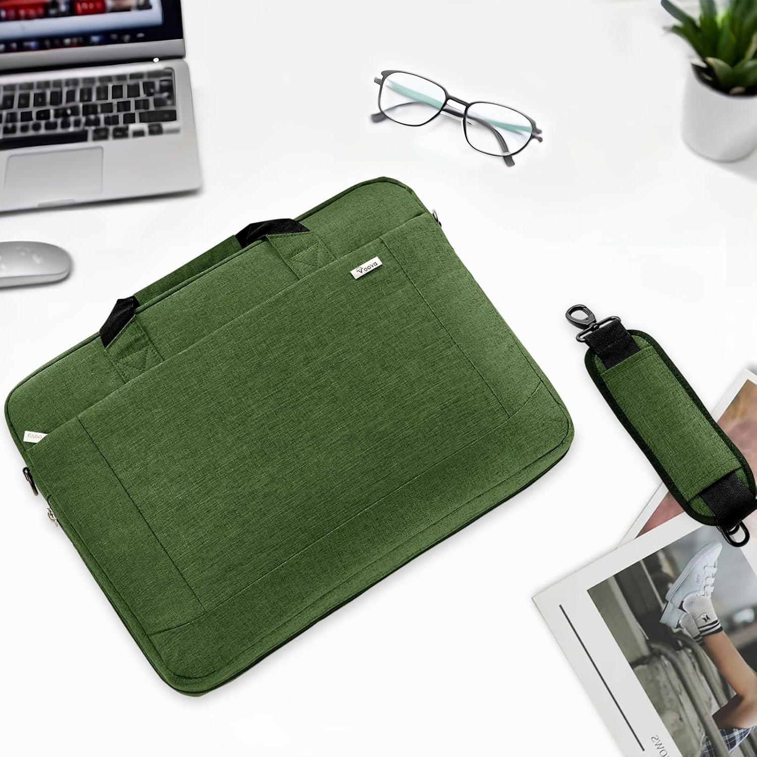 Große Laptoptasche 17-17,3 Zoll Erweiterbar Wasserdicht Notebook Tasche Grün