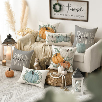 Orange Kürbis Herbst Kissenbezüge 4er Set 45x45 cm deco