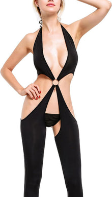 Damen Bodystocking ouvert Strumpfhose Catsuit Dessous