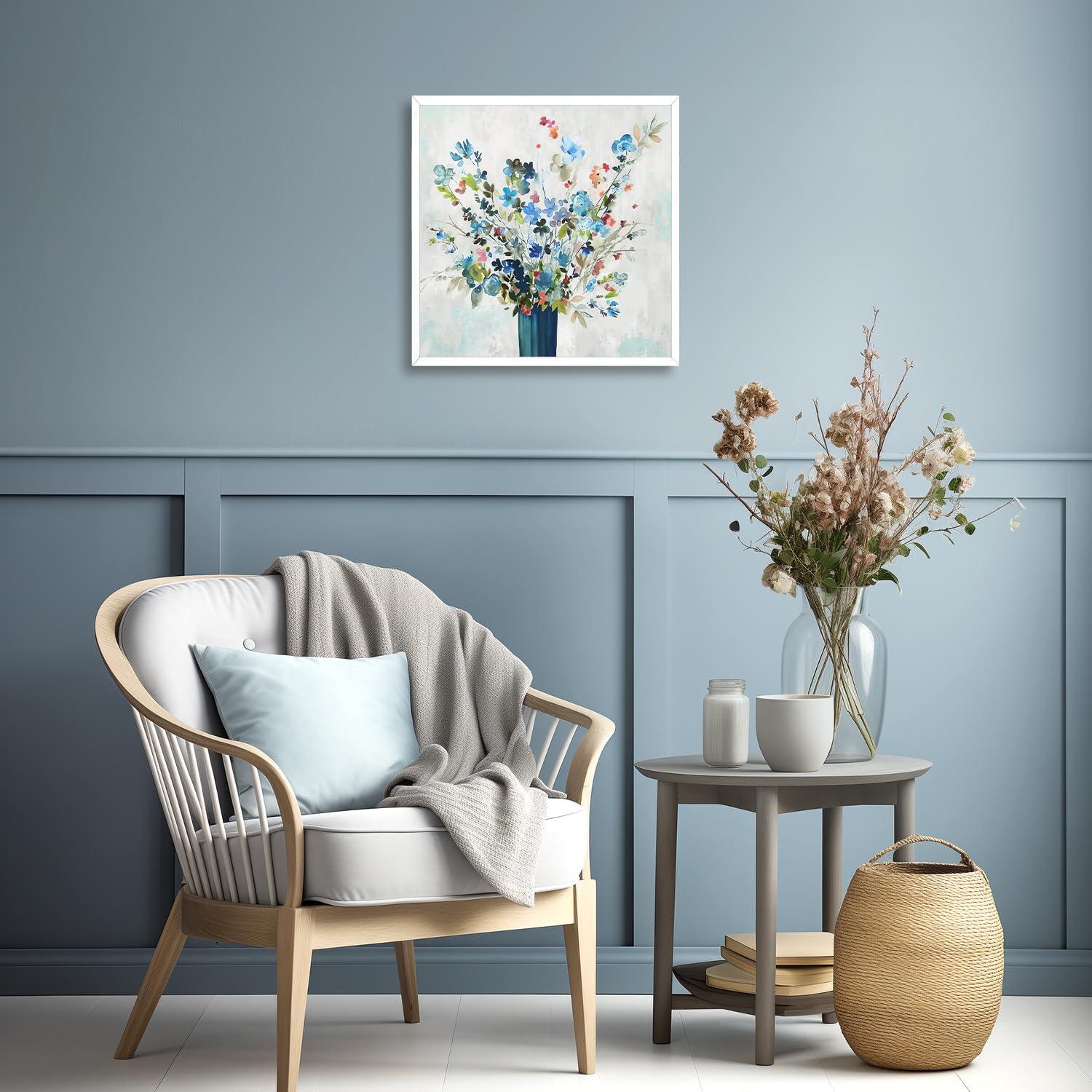 NymphFable Aquarell Blume Leinwandbild 40x40cm Multicolor