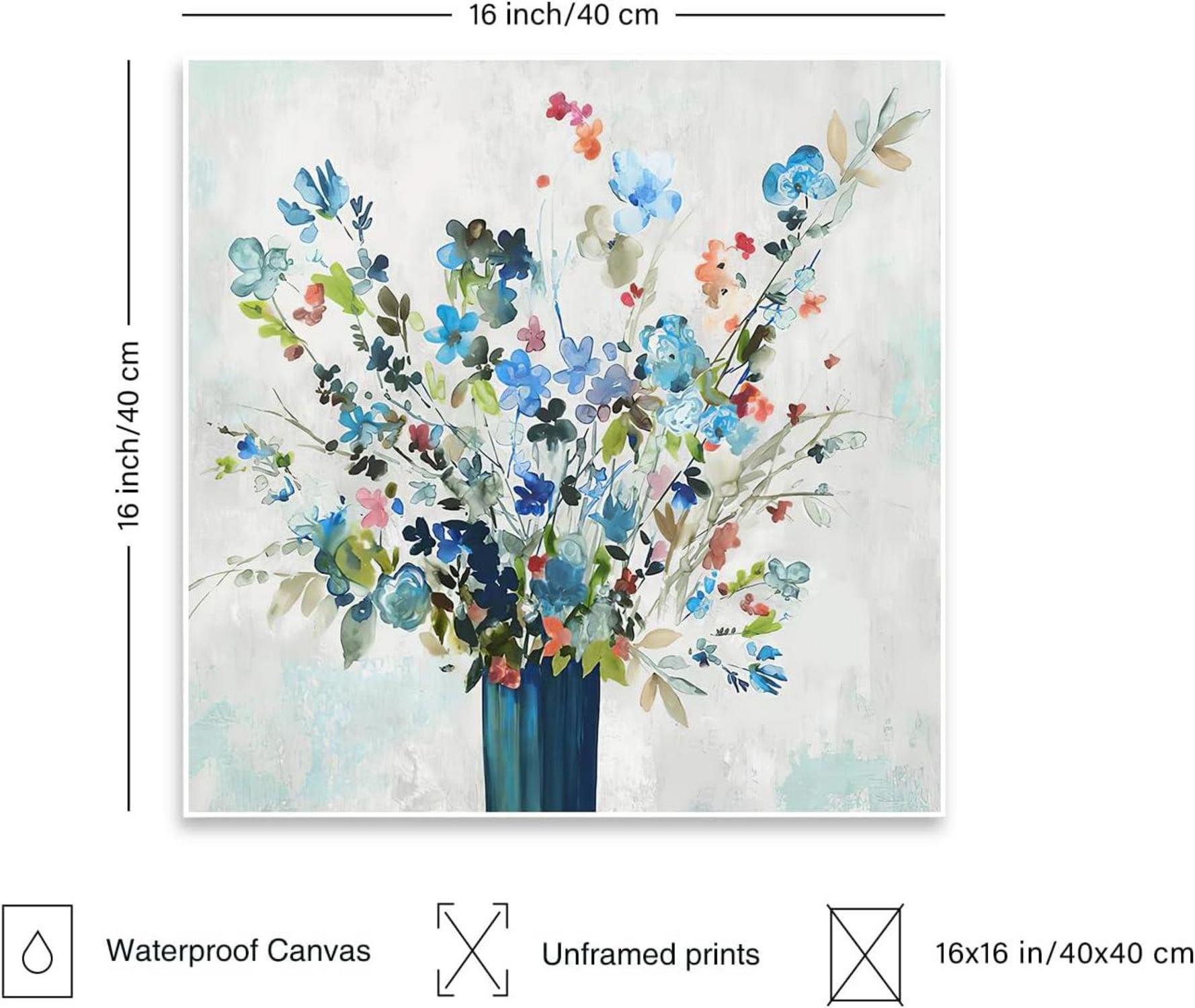 NymphFable Aquarell Blume Leinwand Poster 40x40cm für Schlafzimmer