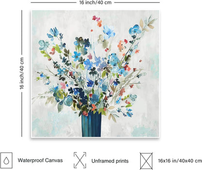 NymphFable Aquarell Blume Leinwand Poster 40x40cm für Schlafzimmer