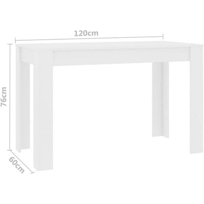 Weißer Esszimmertisch 120x60 cm – Minimalistisch & Stabil