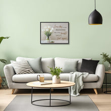 Motivierendes Poster Weiß Blumen Leinwandbild Spruch Deko