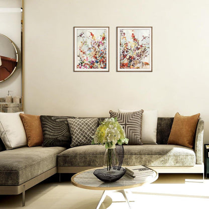 Wildblumen Vintage Leinwand Bilder 12x16 Set für Wohnzimmer