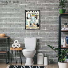 NymphFable Lustige Katze Leinwand Poster Badezimmer WC 12x16