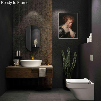 Lustiges Badezimmer Leinwand Poster Vintage Frau 30x40cm