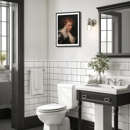 NymphFable Lustige Badezimmer Leinwand Bilder Frau Vintage Humor Dekor 12x16