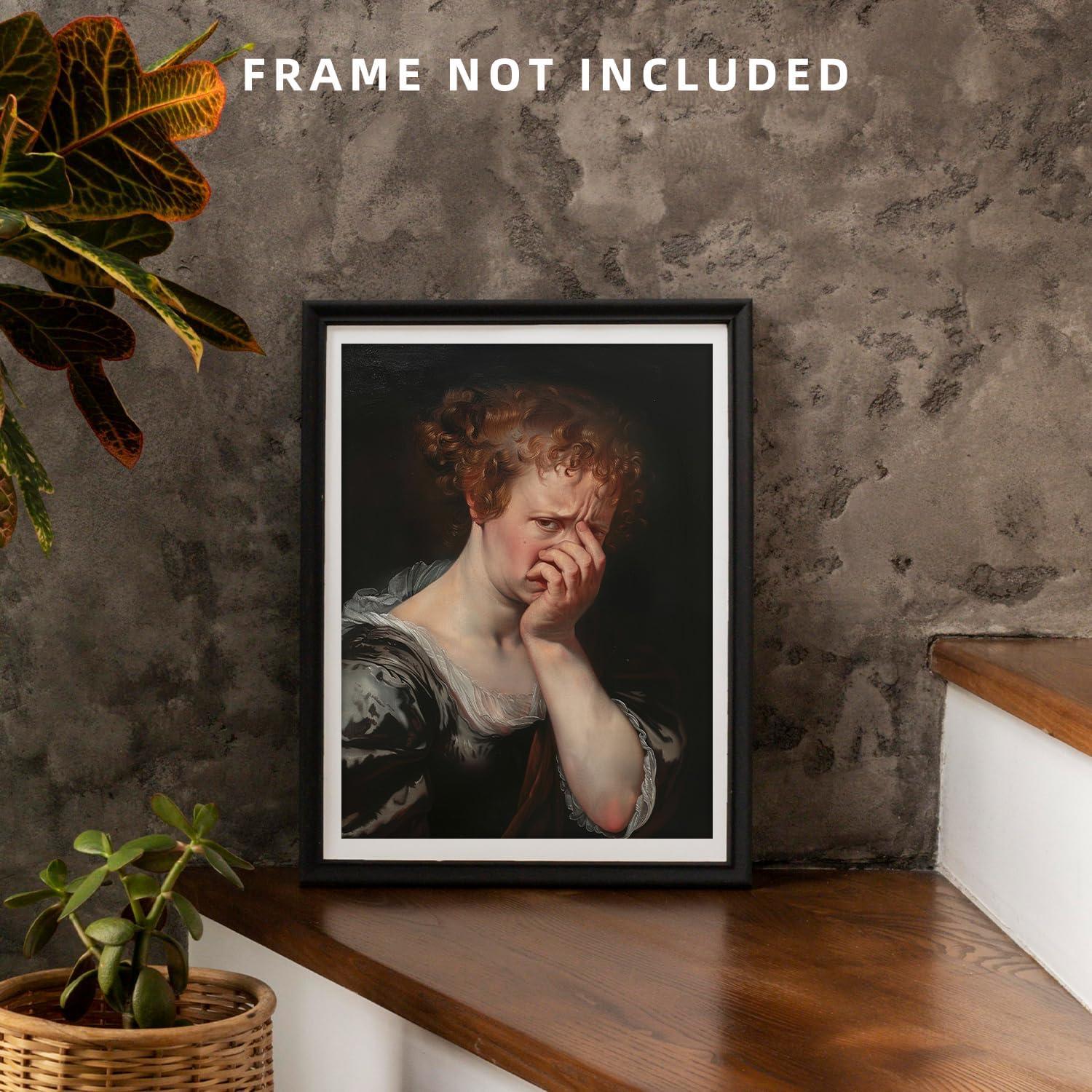 Lustige Badezimmer Leinwand Frau Vintage Humor Wandbild 12x16