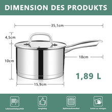 TEAMFAR Stielkasserolle 16cm Edelstahl Induktion 3-Lagen